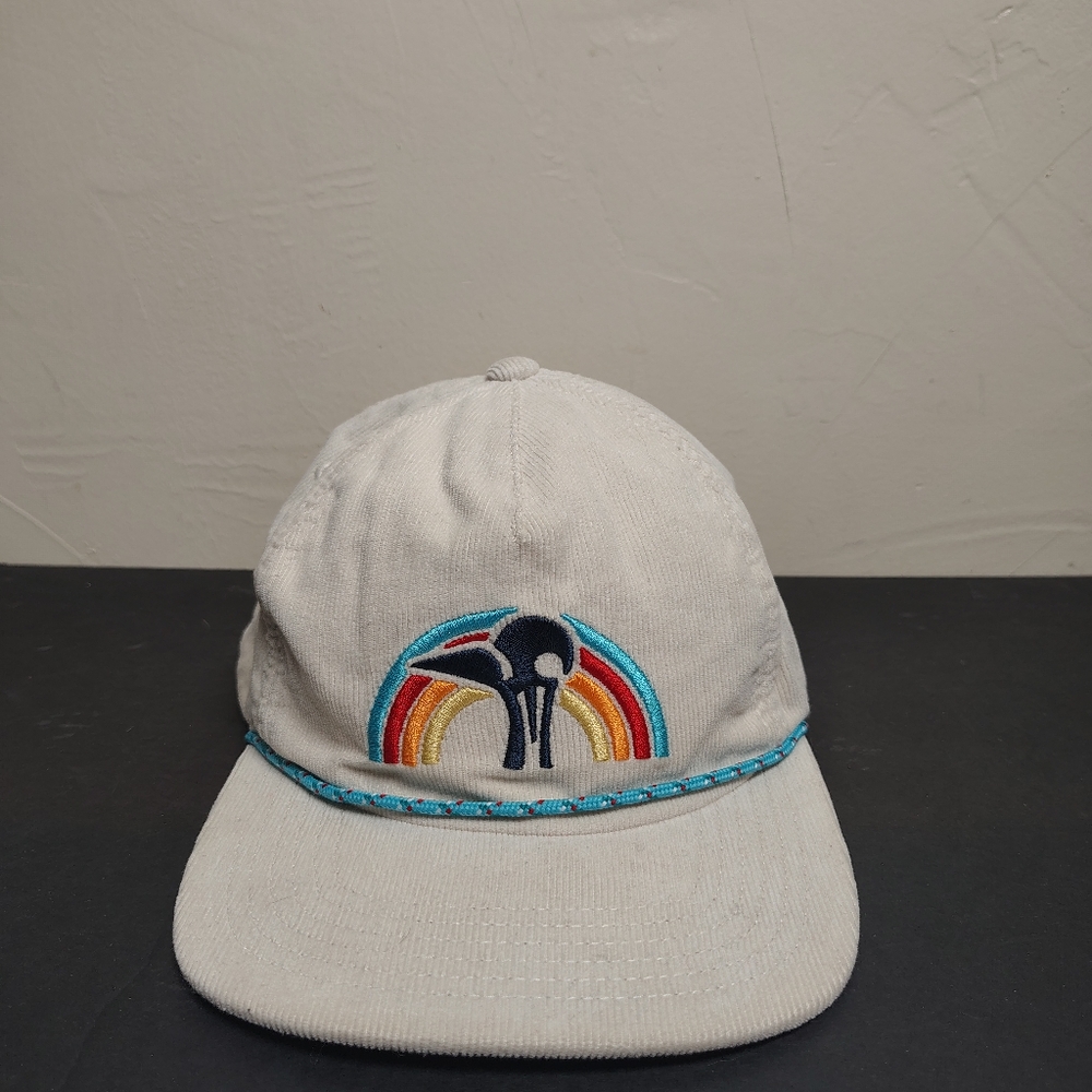 Howler Brothers x Futurebirds Cream Corduroy Hat with Rainbow/Bird Embroidery